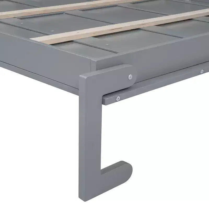 Modern Design Queen Size Murphy Bed Wall Bed, Folded into a Cabinet with Top Shelves and USB Ports