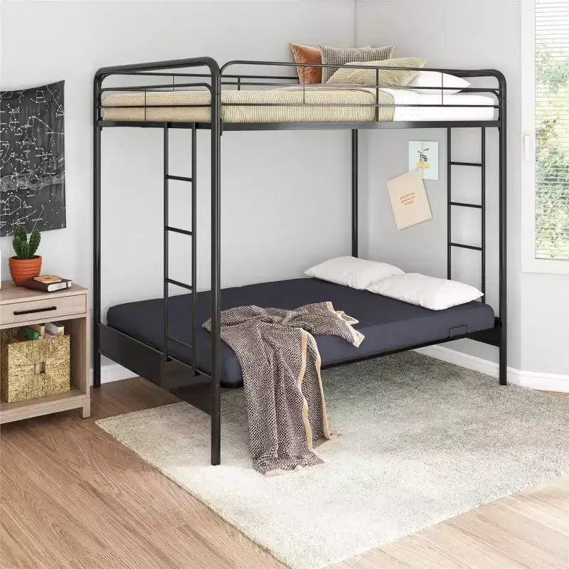 DHP Twin Over Futon Metal Bunk Bed