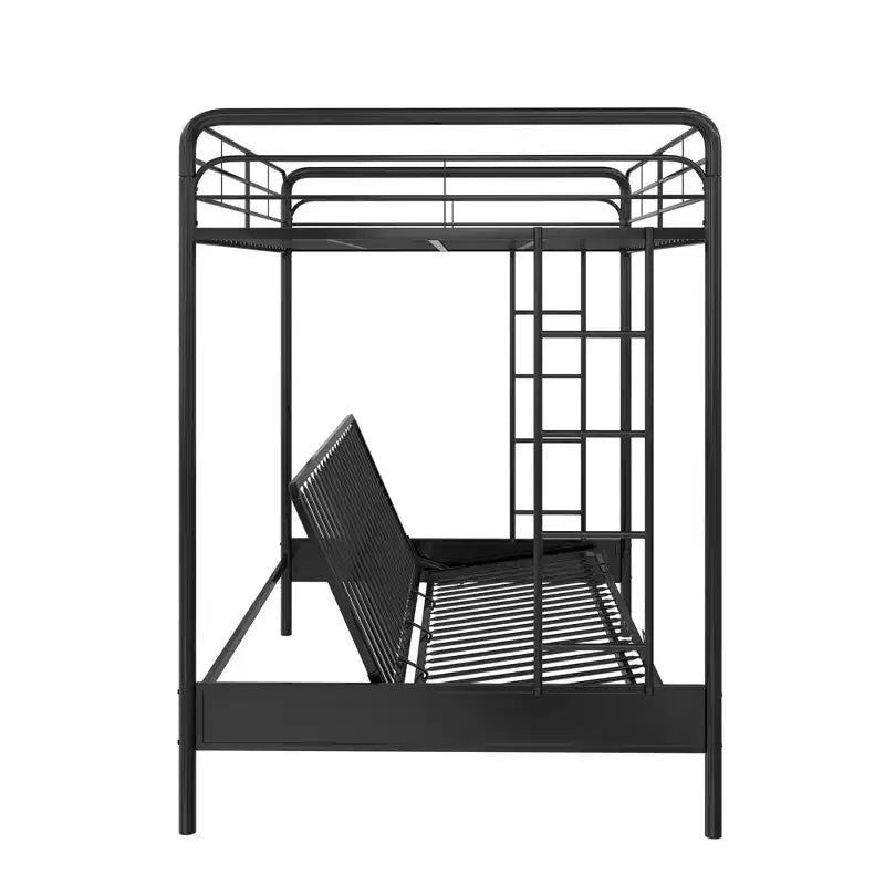 DHP Twin Over Futon Metal Bunk Bed