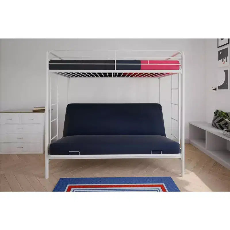 DHP Twin Over Futon Metal Bunk Bed