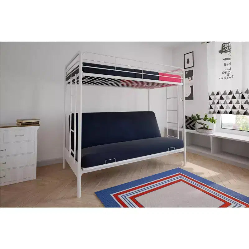 DHP Twin Over Futon Metal Bunk Bed