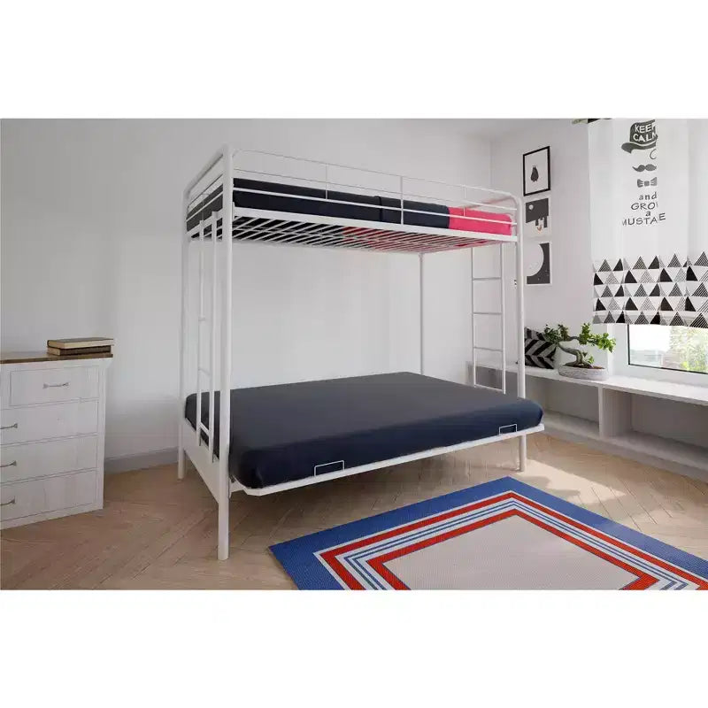 DHP Twin Over Futon Metal Bunk Bed