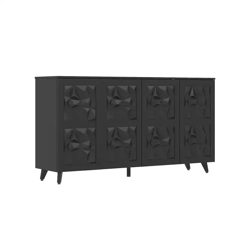 4-Door Diamond-Patterned Surface Dresser for Living Room Storage