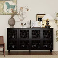 4-Door Diamond-Patterned Surface Dresser for Living Room Storage