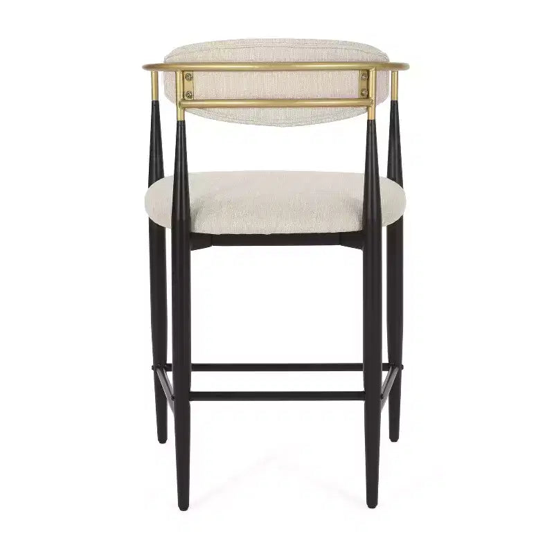 Tabourets de comptoir modernes en fer de 63,5 cm recouverts de tissu (lot de 2)