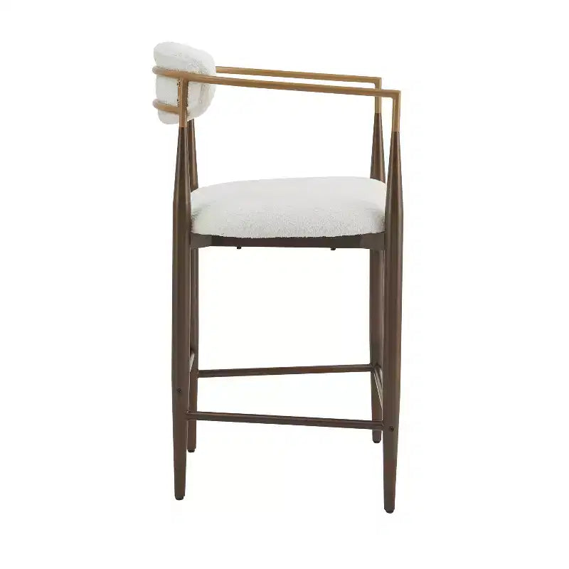 Tabourets de comptoir modernes en fer de 63,5 cm recouverts de tissu (lot de 2)