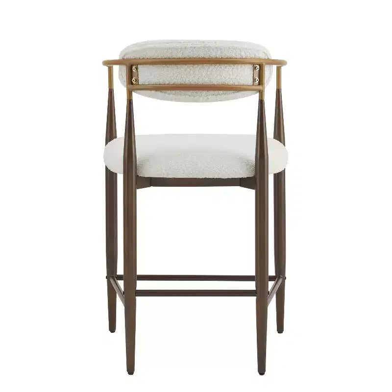 Tabourets de comptoir modernes en fer de 63,5 cm recouverts de tissu (lot de 2)