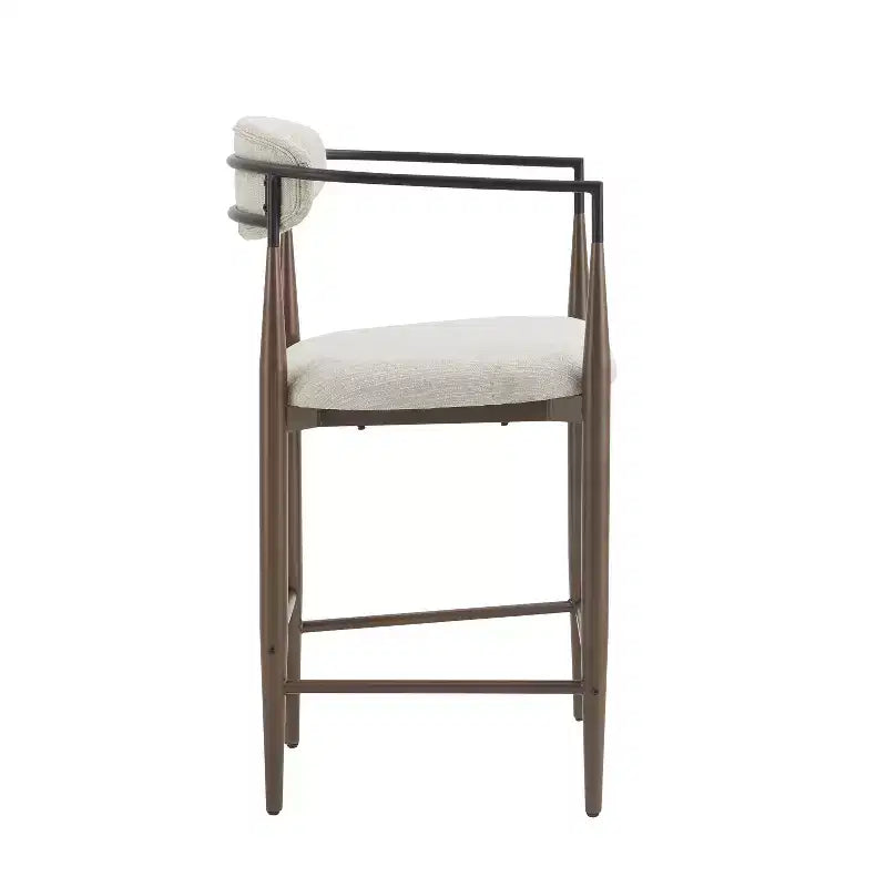 Tabourets de comptoir modernes en fer de 63,5 cm recouverts de tissu (lot de 2)