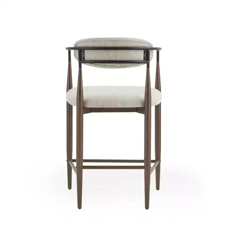 Tabourets de comptoir modernes en fer de 63,5 cm recouverts de tissu (lot de 2)