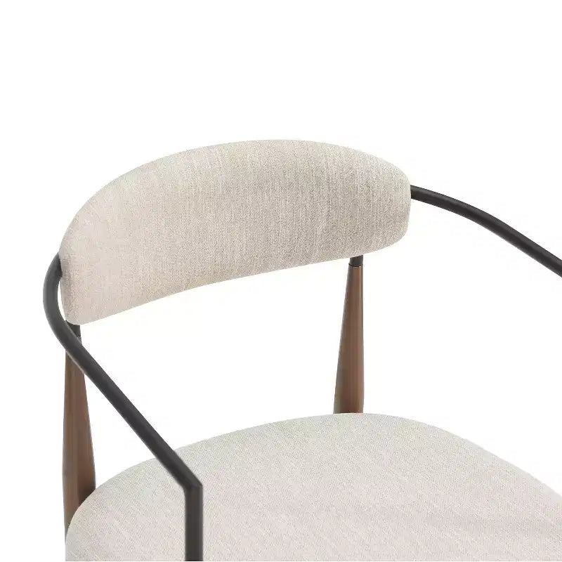 Tabourets de comptoir modernes en fer de 63,5 cm recouverts de tissu (lot de 2)