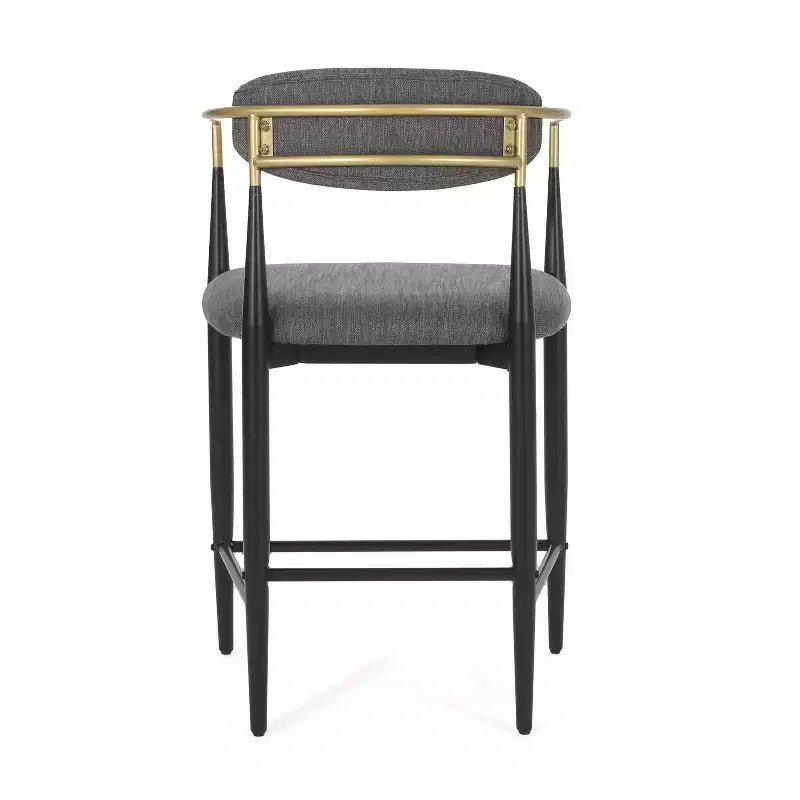 Tabourets de comptoir modernes en fer de 63,5 cm recouverts de tissu (lot de 2)
