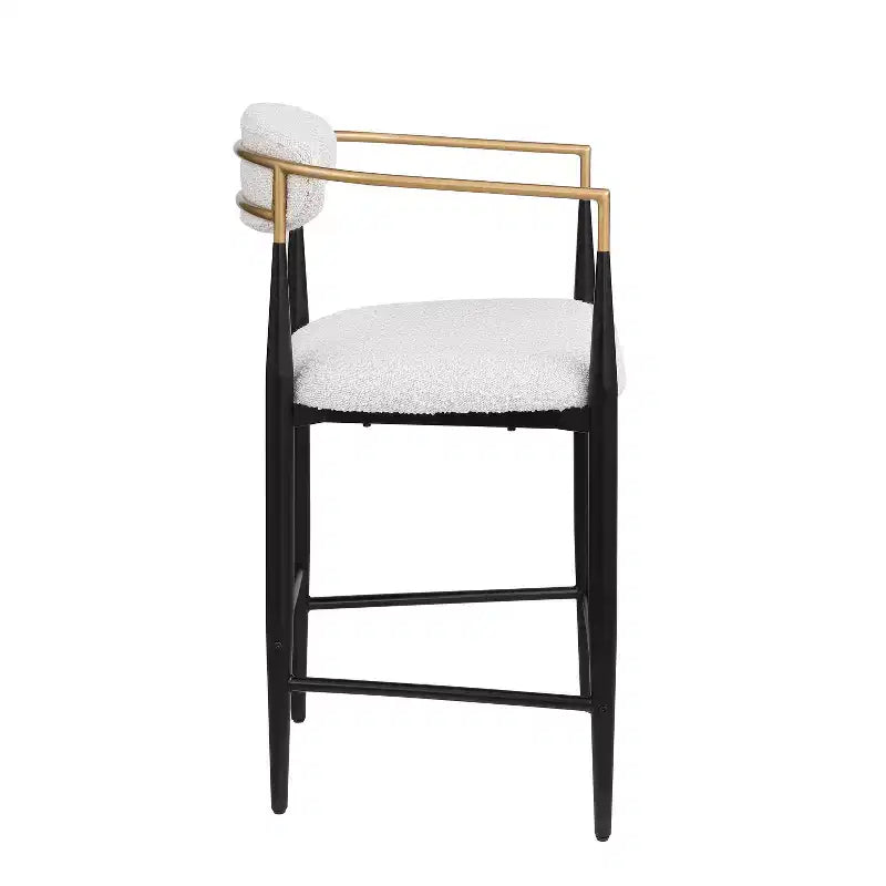 Tabourets de comptoir modernes en fer de 63,5 cm recouverts de tissu (lot de 2)