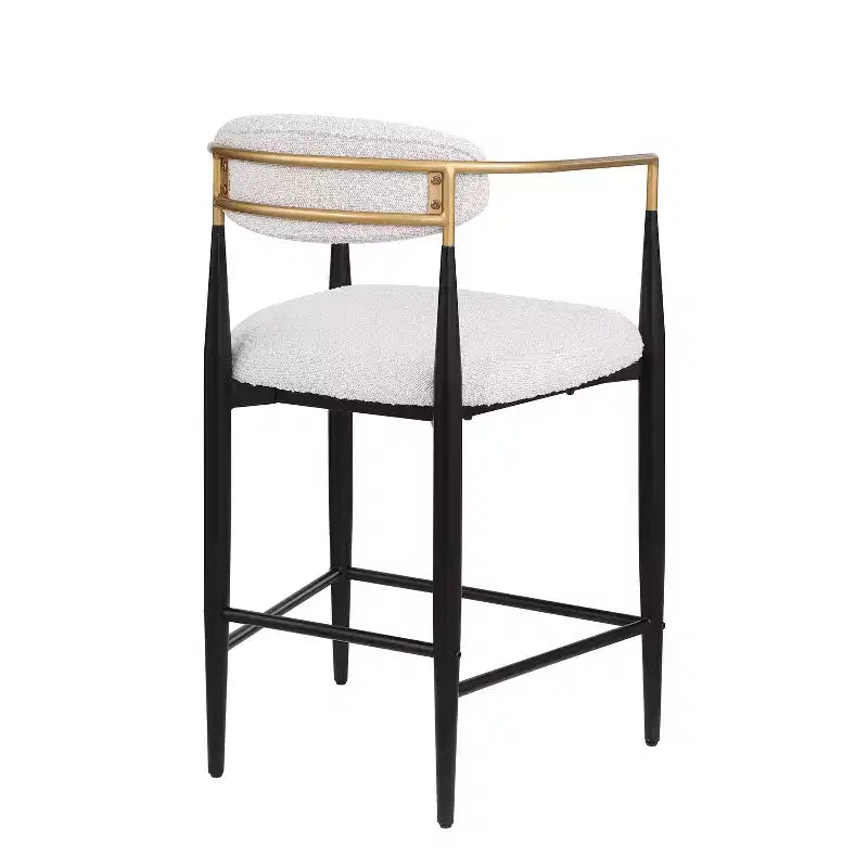 Tabourets de comptoir modernes en fer de 63,5 cm recouverts de tissu (lot de 2)