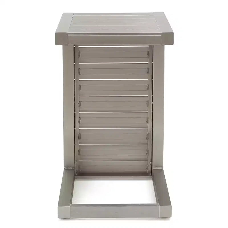 Table d'appoint à la mode moderne en aluminium avec rangement argenté