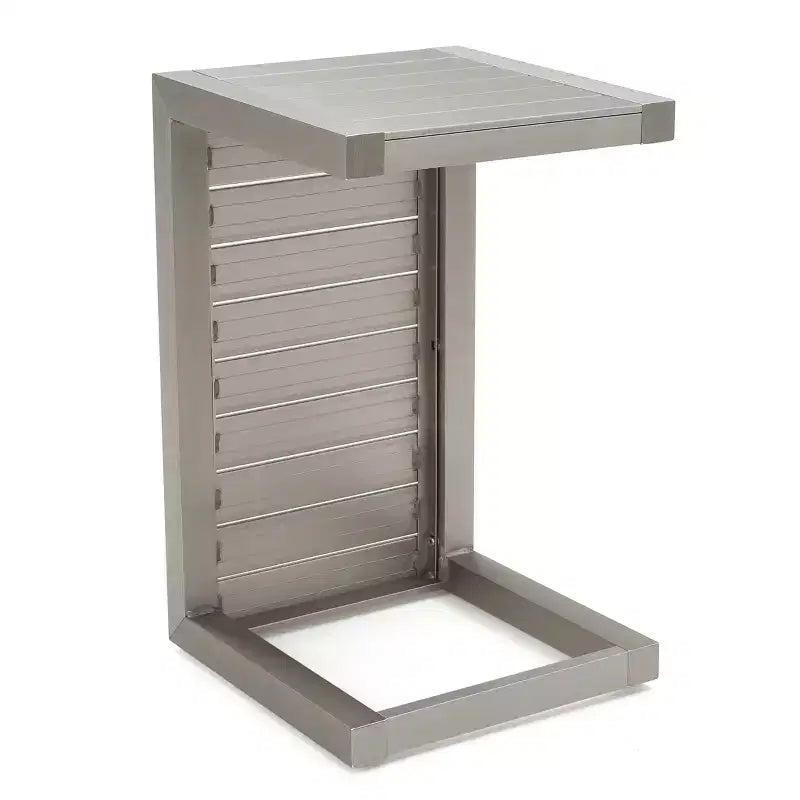 Table d'appoint à la mode moderne en aluminium avec rangement argenté