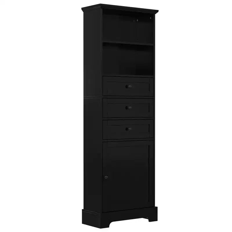 Vertical Storage Cabinet with Drawers and Adjustable Shelves for Bathroom, Study, Office and Interior