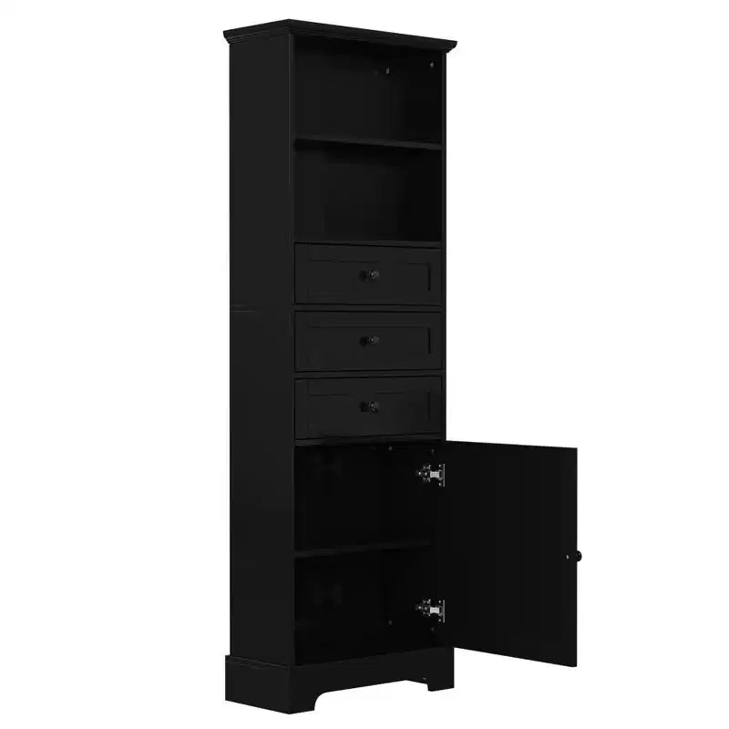 Vertical Storage Cabinet with Drawers and Adjustable Shelves for Bathroom, Study, Office and Interior