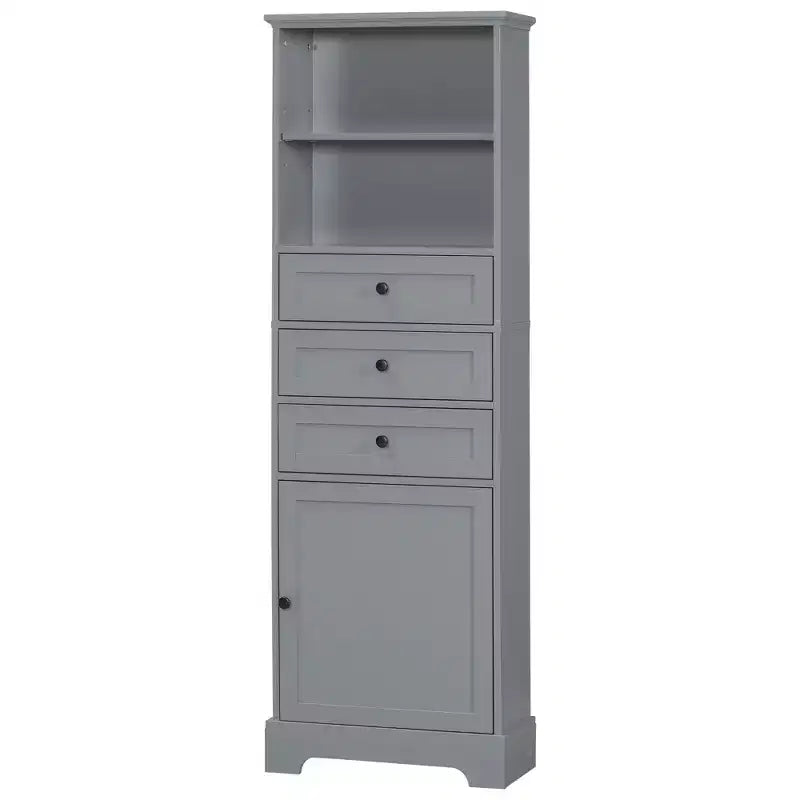 Vertical Storage Cabinet with Drawers and Adjustable Shelves for Bathroom, Study, Office and Interior