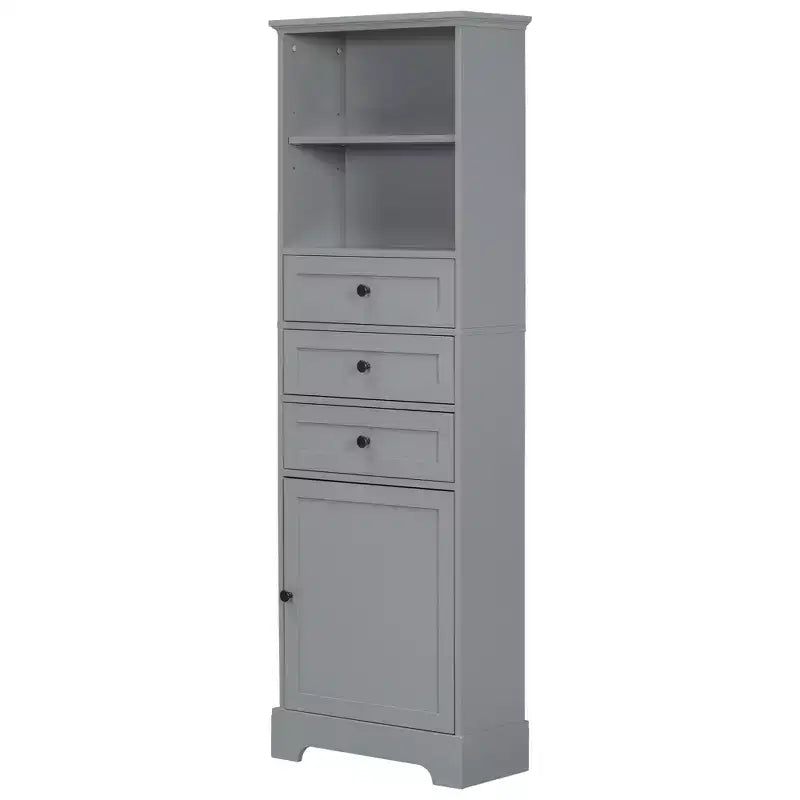 Vertical Storage Cabinet with Drawers and Adjustable Shelves for Bathroom, Study, Office and Interior