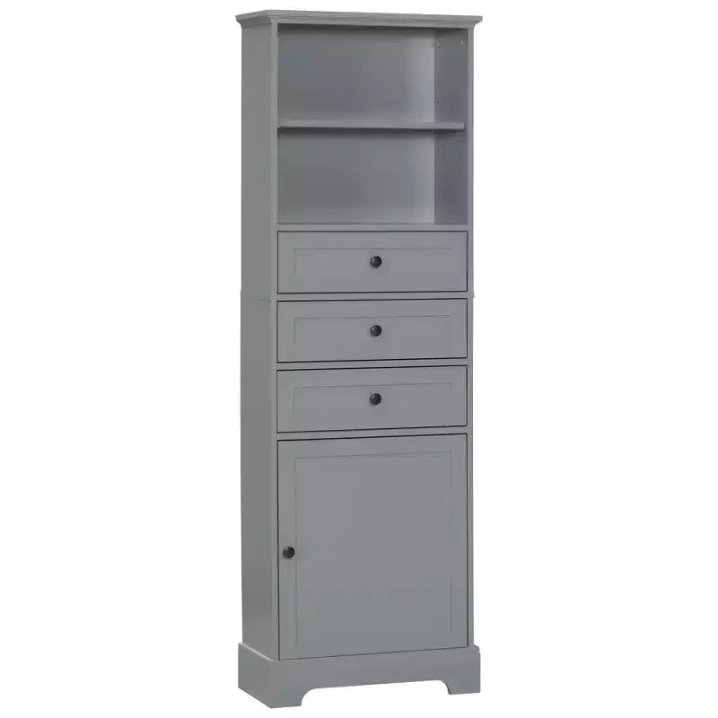 Vertical Storage Cabinet with Drawers and Adjustable Shelves for Bathroom, Study, Office and Interior