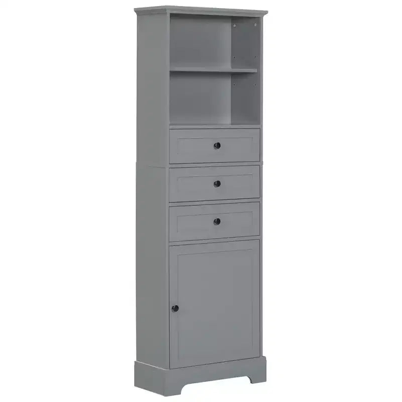 Vertical Storage Cabinet with Drawers and Adjustable Shelves for Bathroom, Study, Office and Interior