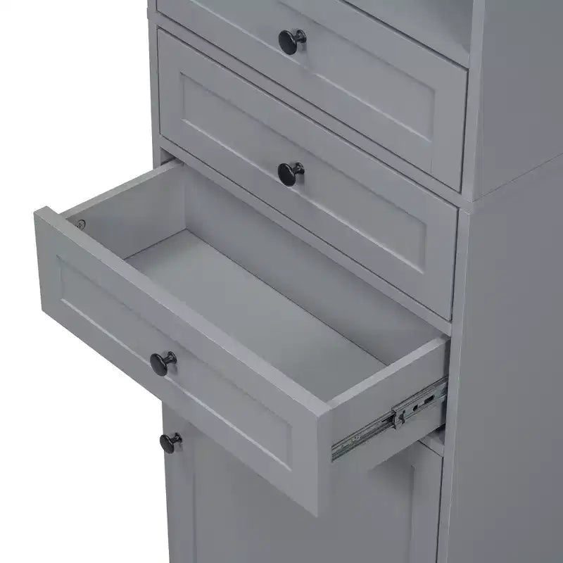 Vertical Storage Cabinet with Drawers and Adjustable Shelves for Bathroom, Study, Office and Interior