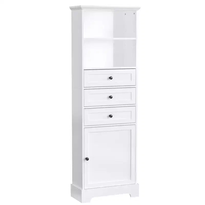 Vertical Storage Cabinet with Drawers and Adjustable Shelves for Bathroom, Study, Office and Interior