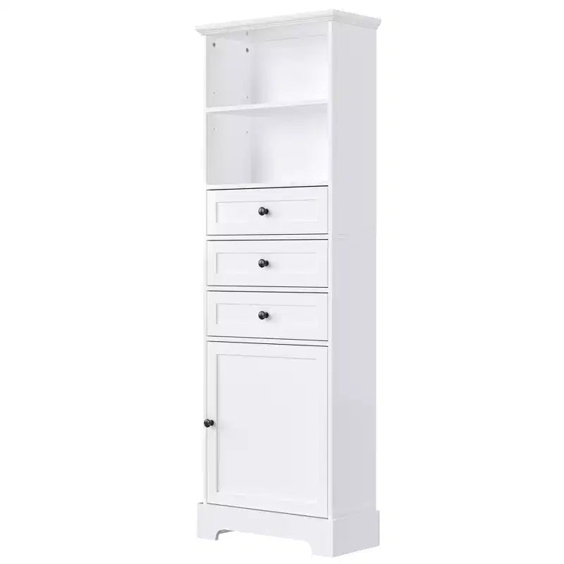 Vertical Storage Cabinet with Drawers and Adjustable Shelves for Bathroom, Study, Office and Interior