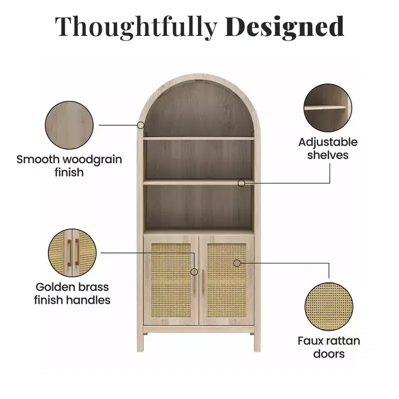 Buffet moderne cintré de 70 po avec 2 portes