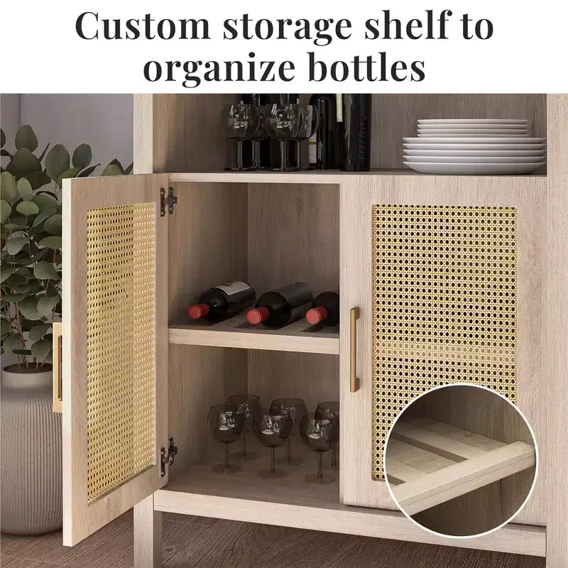 Buffet moderne cintré de 70 po avec 2 portes