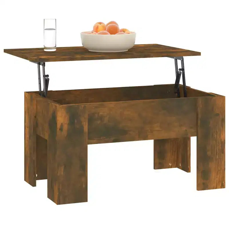 Coffee Table Smoked Oak Engineered Wood Medium