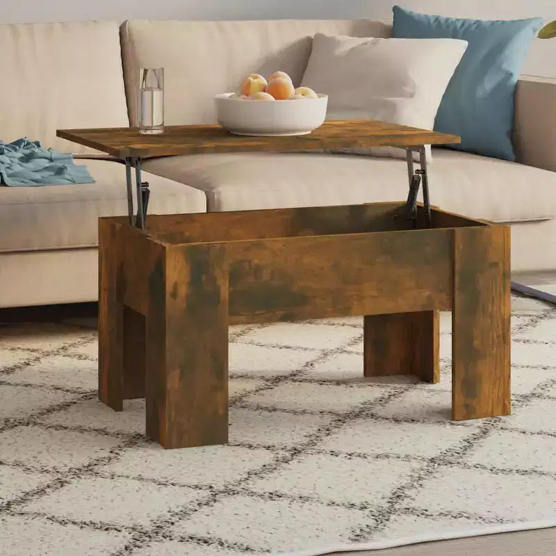 Coffee Table Smoked Oak Engineered Wood Medium