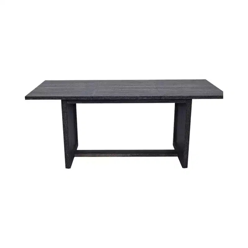 Table de salle à manger rectangulaire avec piètement en X, style industriel rustique pour salle à manger, bois noir