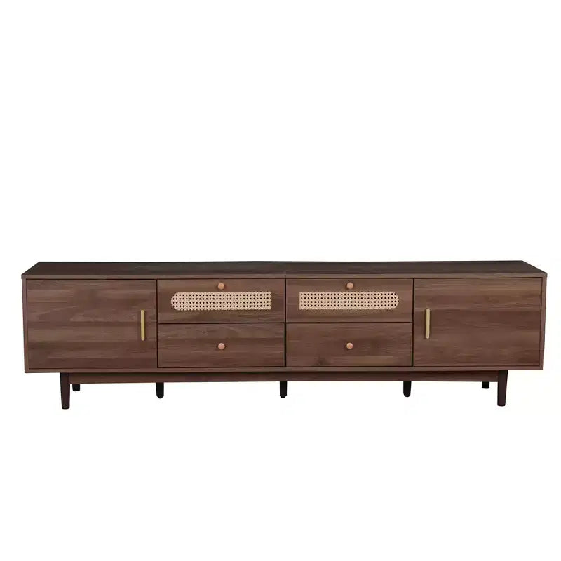 Meuble TV pour téléviseurs jusqu'à 85", Meuble TV de style ferme Console média Meuble TV avec tiroirs, Marron