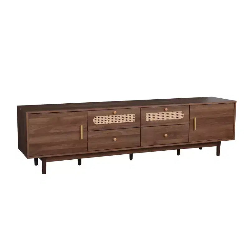 Meuble TV pour téléviseurs jusqu'à 85", Meuble TV de style ferme Console média Meuble TV avec tiroirs, Marron