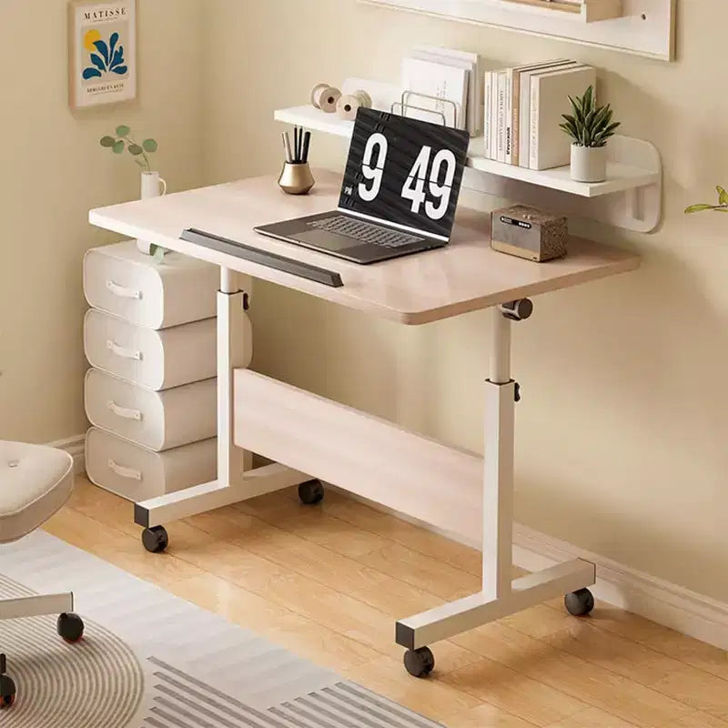 Adjustable Standing Desk (80x40cm, 65-87cm Height)  Mobile & Foldable Computer Desk with Wheels for Home Office, Rolling Laptop Table