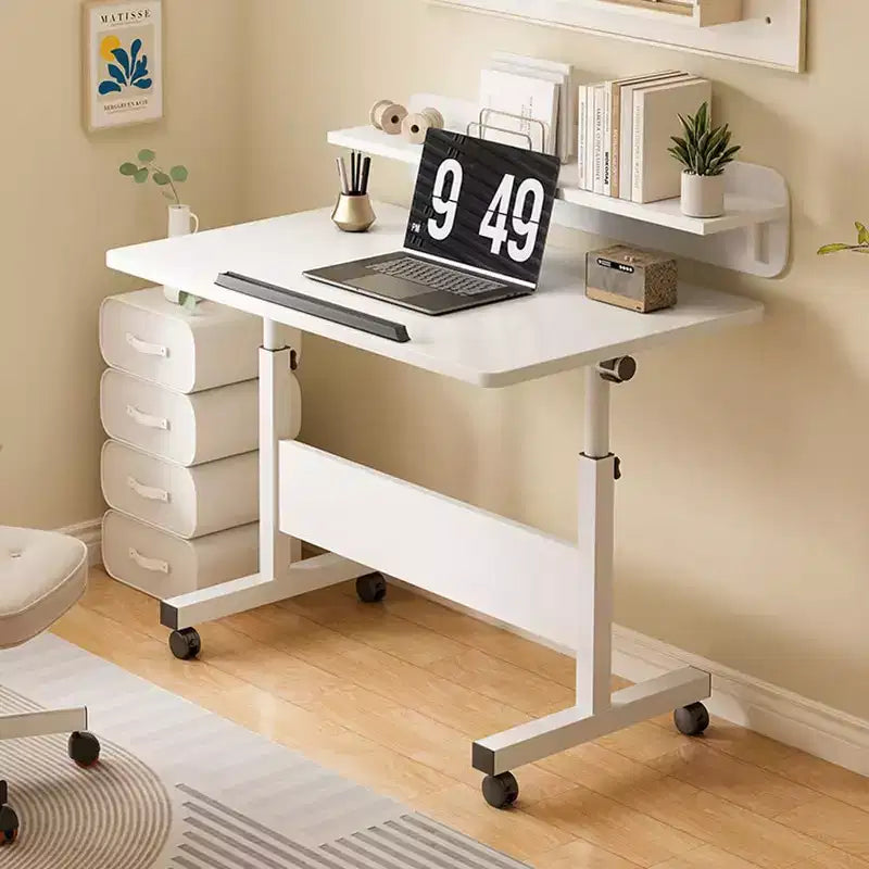 Adjustable Standing Desk (80x40cm, 65-87cm Height)  Mobile & Foldable Computer Desk with Wheels for Home Office, Rolling Laptop Table