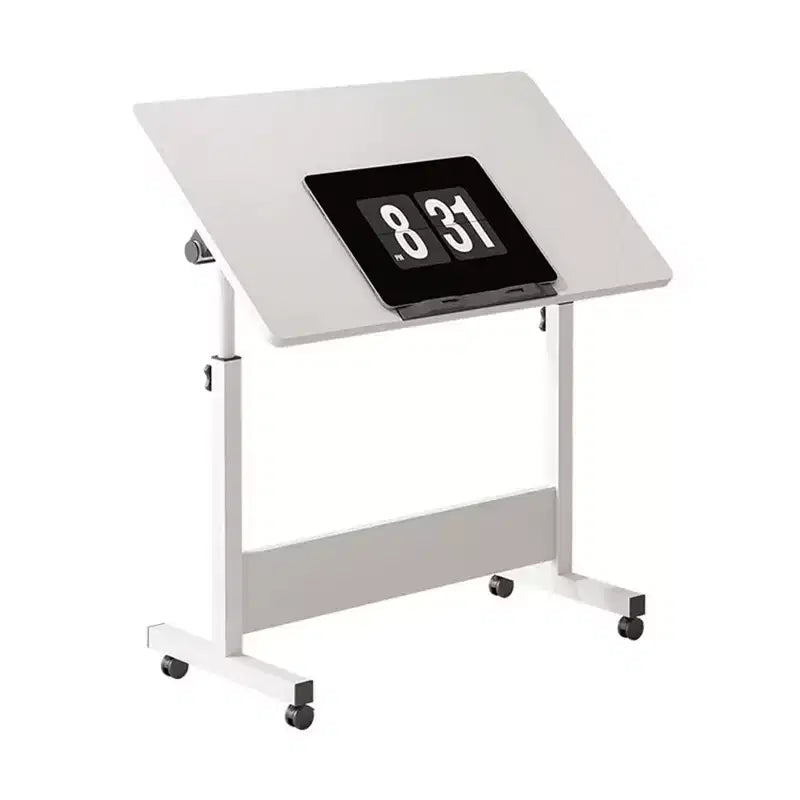 Adjustable Standing Desk (80x40cm, 65-87cm Height)  Mobile & Foldable Computer Desk with Wheels for Home Office, Rolling Laptop Table