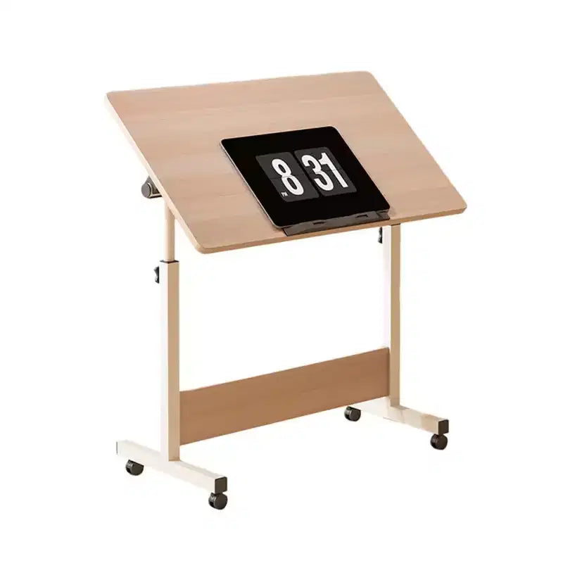 Adjustable Standing Desk (80x40cm, 65-87cm Height)  Mobile & Foldable Computer Desk with Wheels for Home Office, Rolling Laptop Table