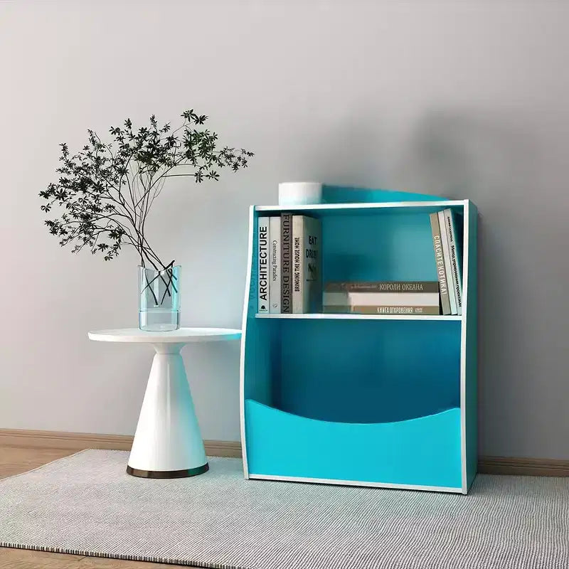 Children's Bookshelf - Book Storage Organizer, Double Layer Kids Toy Storage Cabinet with Open Compartments for Bedroom, Kids Room, Playroom
