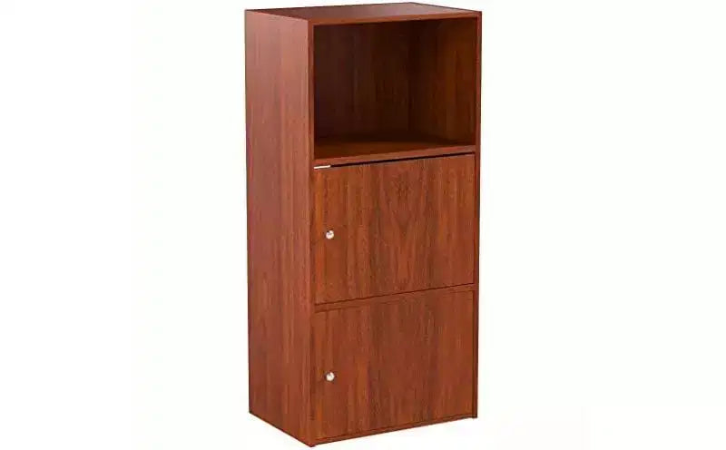 48 in H and 24 in W Cherry Wood Utility Storage Cabinet with 2 Doors and 2 Shelves