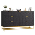 Dresser for Bedroom,, 7 Drawer with Golden Metal Handle and Legs, Modern Chest of Drawers for Closet