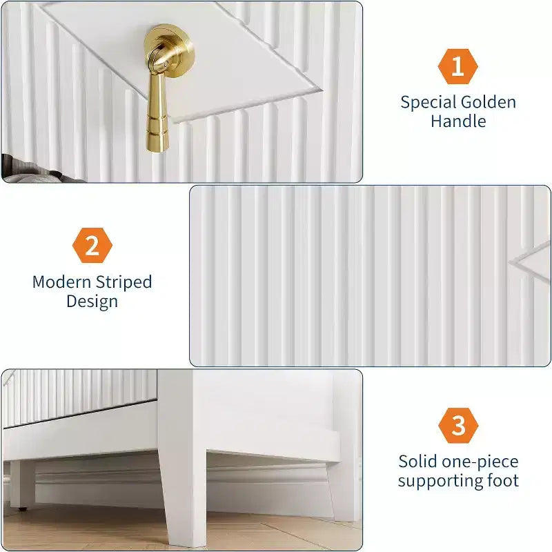 Commode de chambre à 7 tiroirs, commode moderne de 137 cm de large avec poignées métalliques, meuble TV, organisateur de tiroirs en bois pour chambre à coucher