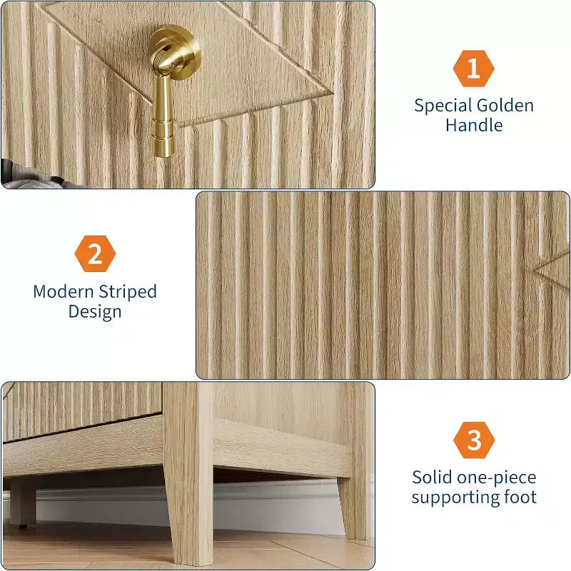 Commode de chambre à 7 tiroirs, commode moderne de 137 cm de large avec poignées métalliques, meuble TV, organisateur de tiroirs en bois pour chambre à coucher