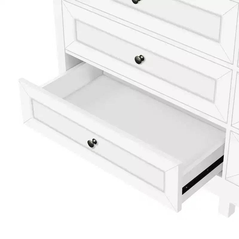 Commode de chambre rustique moderne à 9 tiroirs avec poignée argentée, commode en bois minimaliste, chiffonnier pour chambre à coucher, entrée