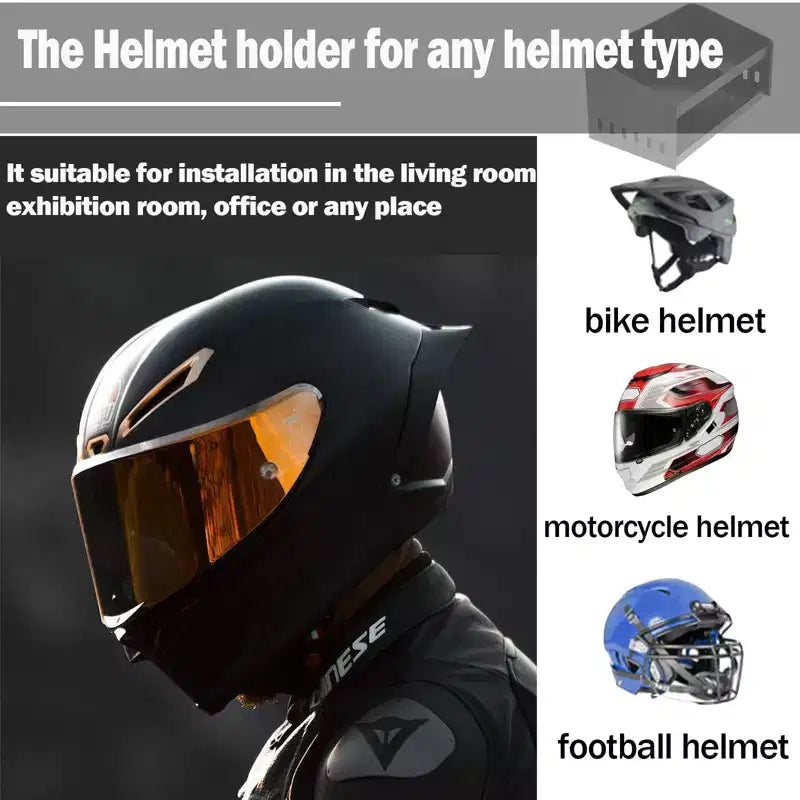 Helmet Storage Cabinet, Wall-Mounted Aluminum Helmet Organizer with Lockable Storage