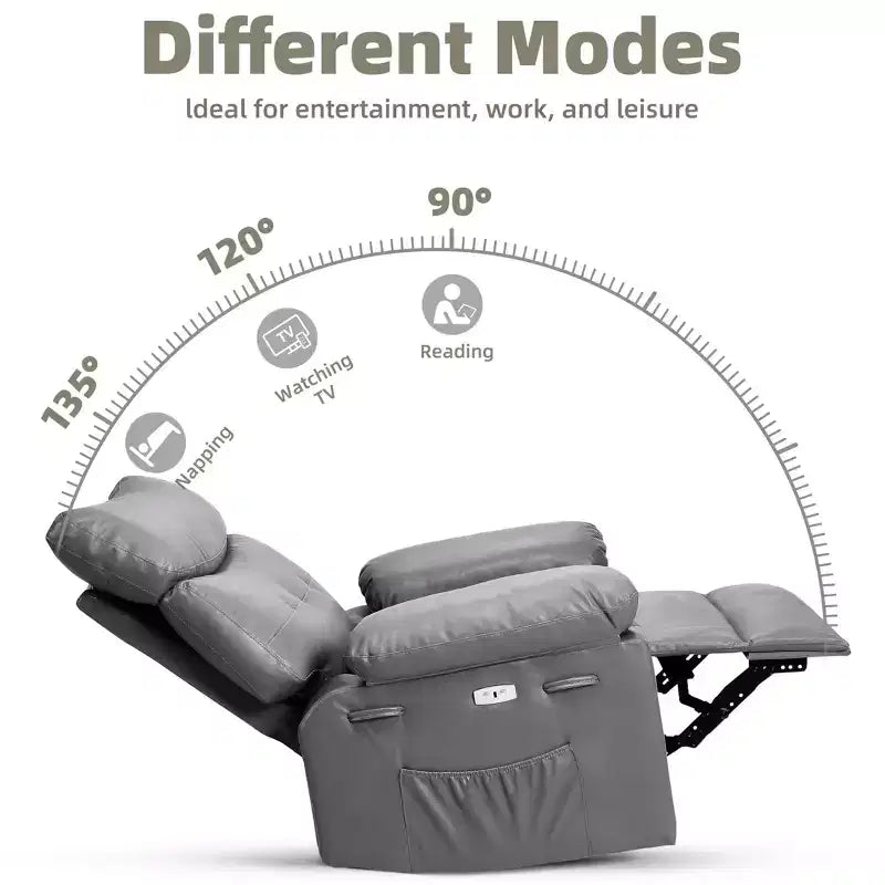 27 Oversized Recliner Chair  360 Swivel Rocker with Heat & Massage (for Living Room/Bedroom/Nursery)