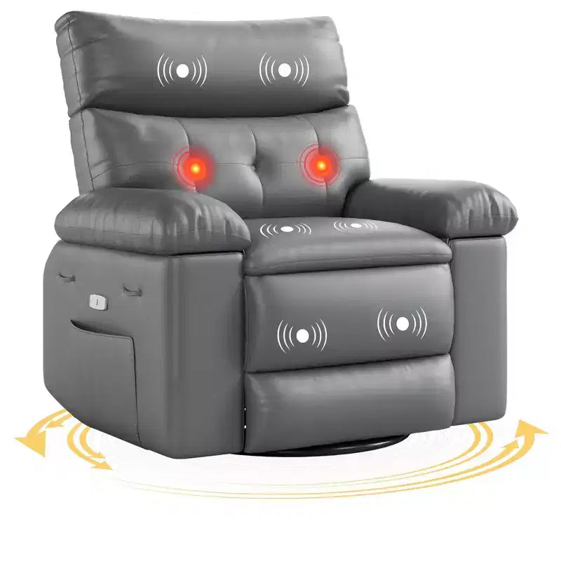 27 Oversized Recliner Chair  360 Swivel Rocker with Heat & Massage (for Living Room/Bedroom/Nursery)