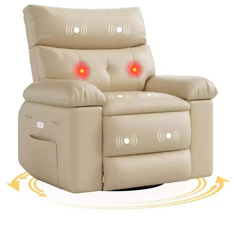 27 Oversized Recliner Chair  360 Swivel Rocker with Heat & Massage (for Living Room/Bedroom/Nursery)