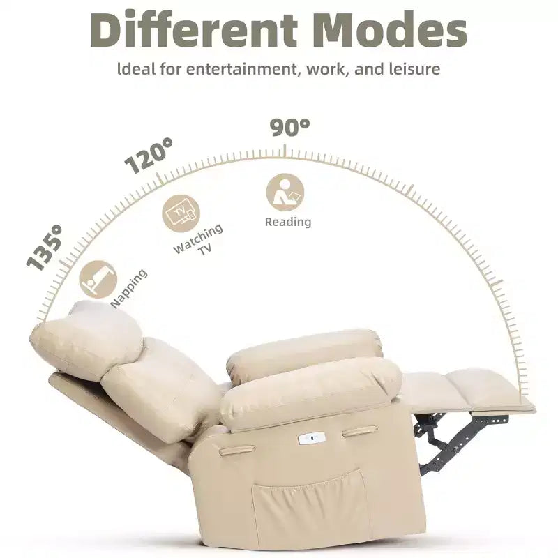 27 Oversized Recliner Chair  360 Swivel Rocker with Heat & Massage (for Living Room/Bedroom/Nursery)